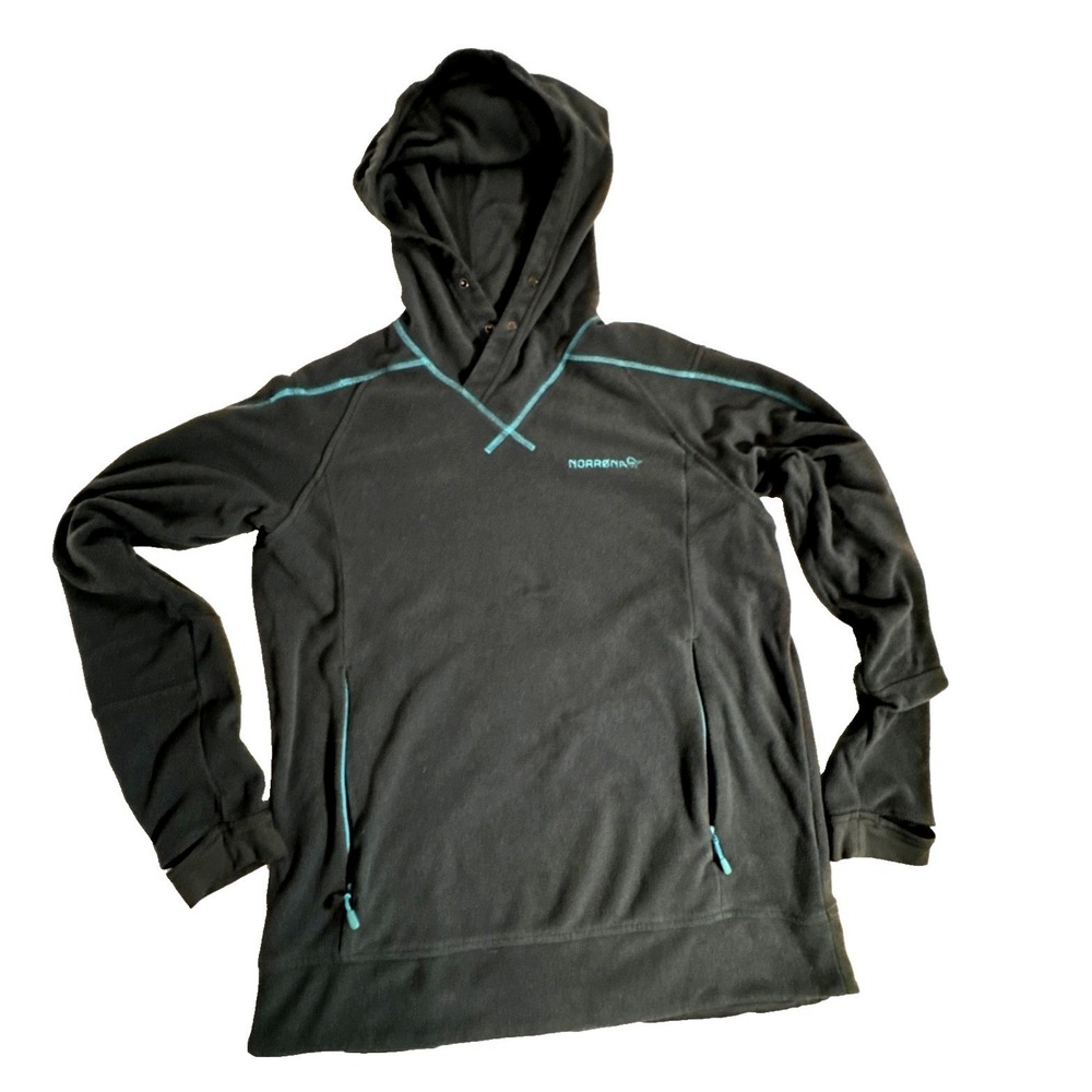Norrona Men' M Falkentind Warm 1 Fleece PolarTec Thumb Holes Pullover Cool Black